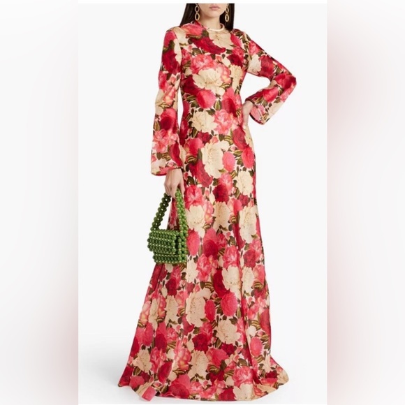 ZIMMERMANN Wonderland Floral-Print Silk Maxi Dress size 3 - Picture 1 of 4